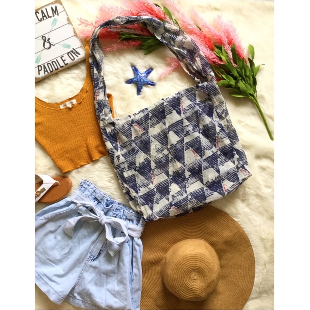 Free People Adriatic Sea Tote Bag Boho Coastal Western - Picture 8 of 13